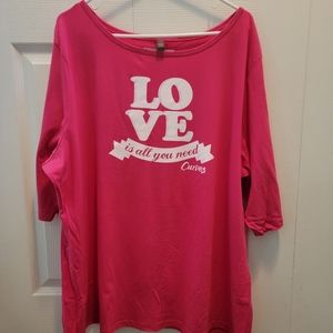 Love is all you need  Pink Workout‎ T-shirt Size 3XL